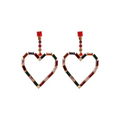 Rhinestone Hearts Dangling Earrings