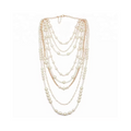 Moon Girl Multi-layer Pearls Chain Necklace