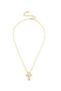 Eila Embellished Gold Dipped Cross Necklace - Gold